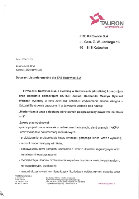referencje TAURON