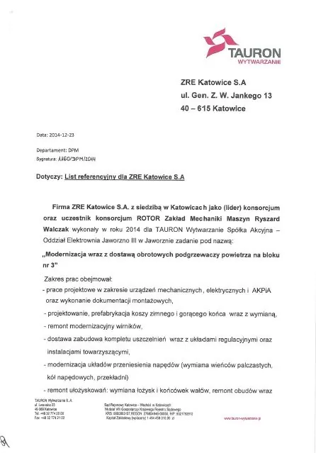 referencje TAURON