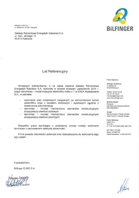 referencje BILFUNGER