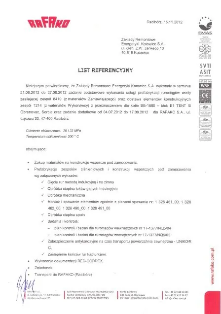 Referencja RAFAKO