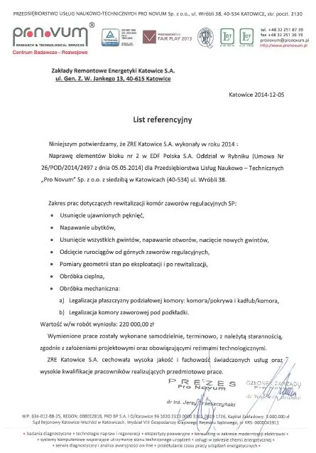 List referencyjny Rybnik